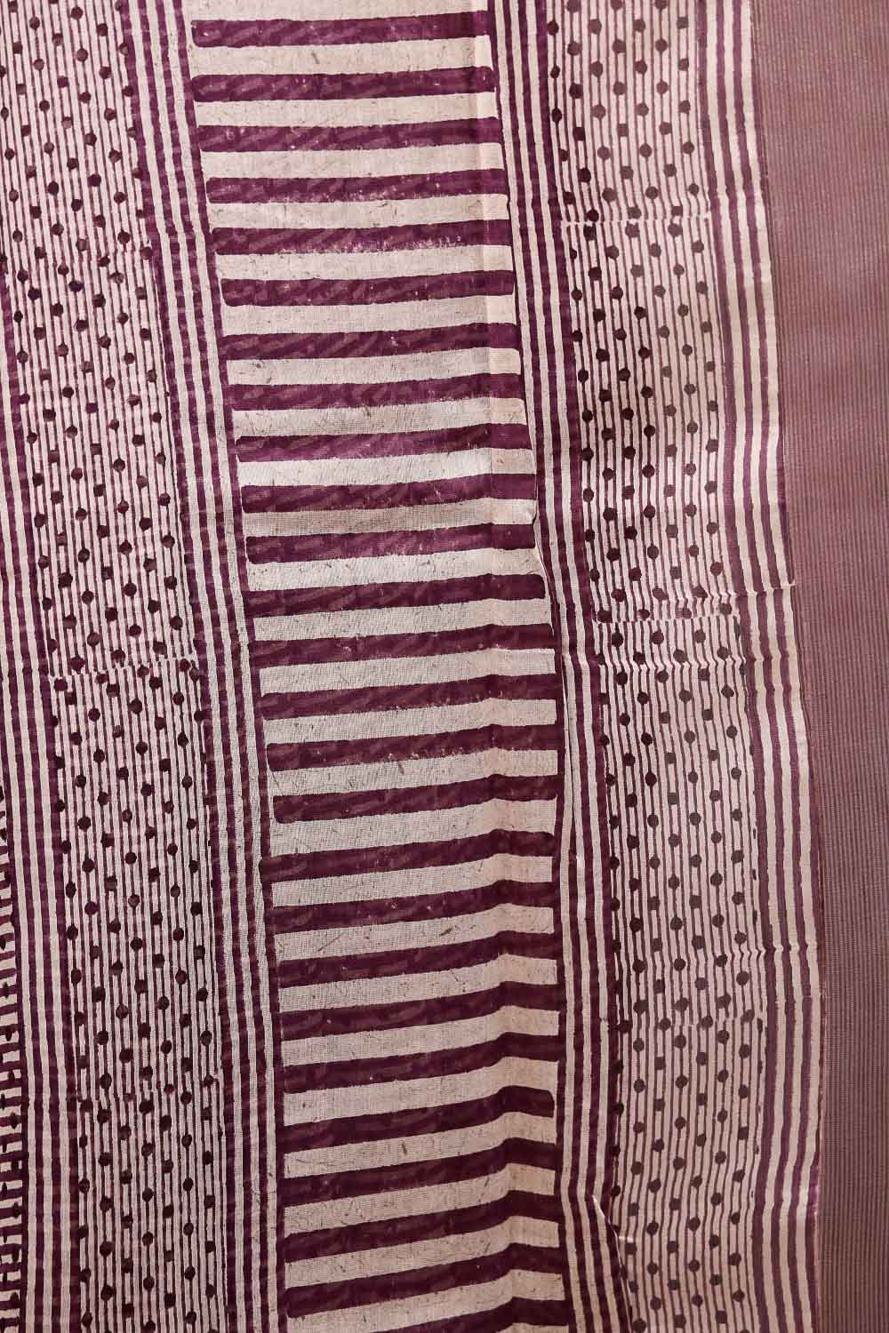 Cream Chanderi Silk Saree