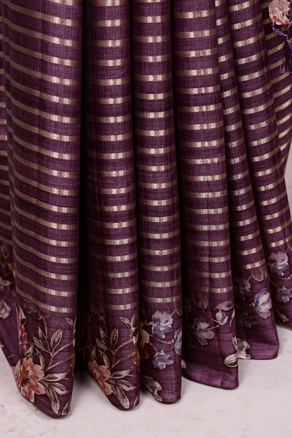 Purple Semi Silk Saree