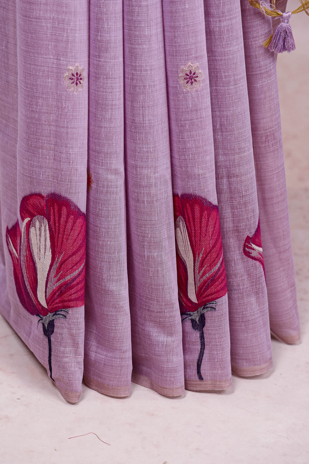 Lavender Cotton Saree
