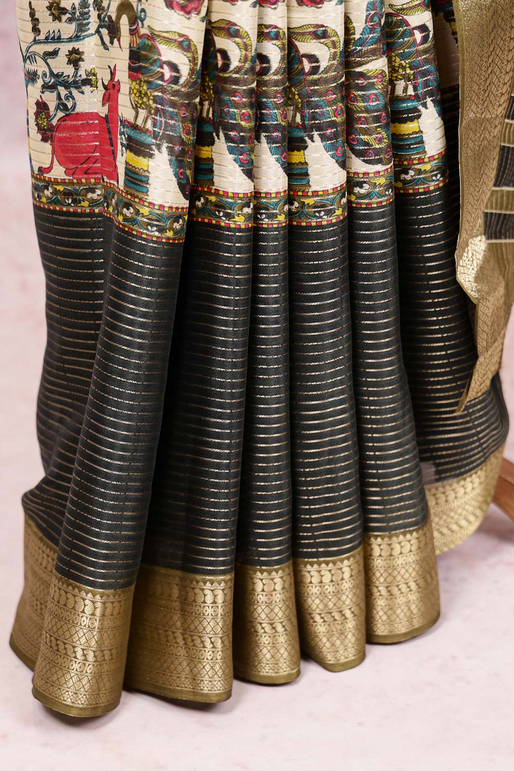 Cream Dola Silk Saree