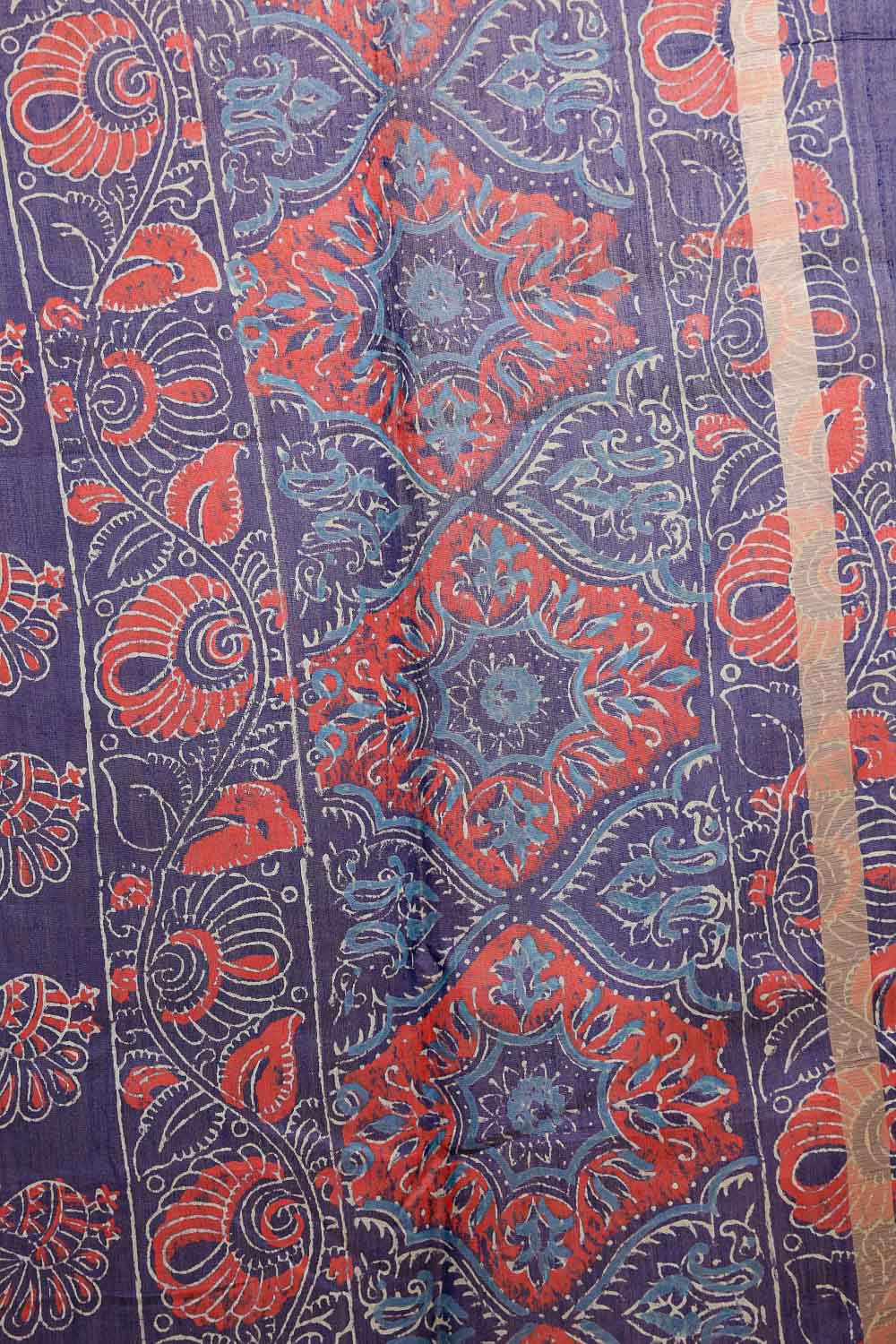 Blue Semi Chanderi Saree