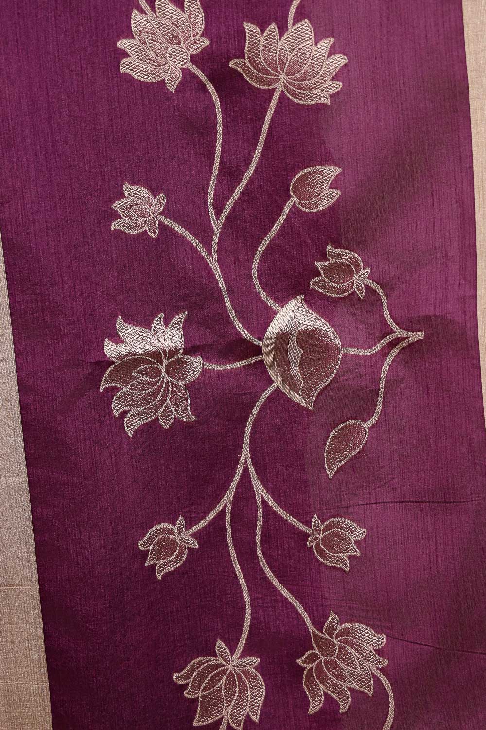 Wine Red Semi Tussar Saree