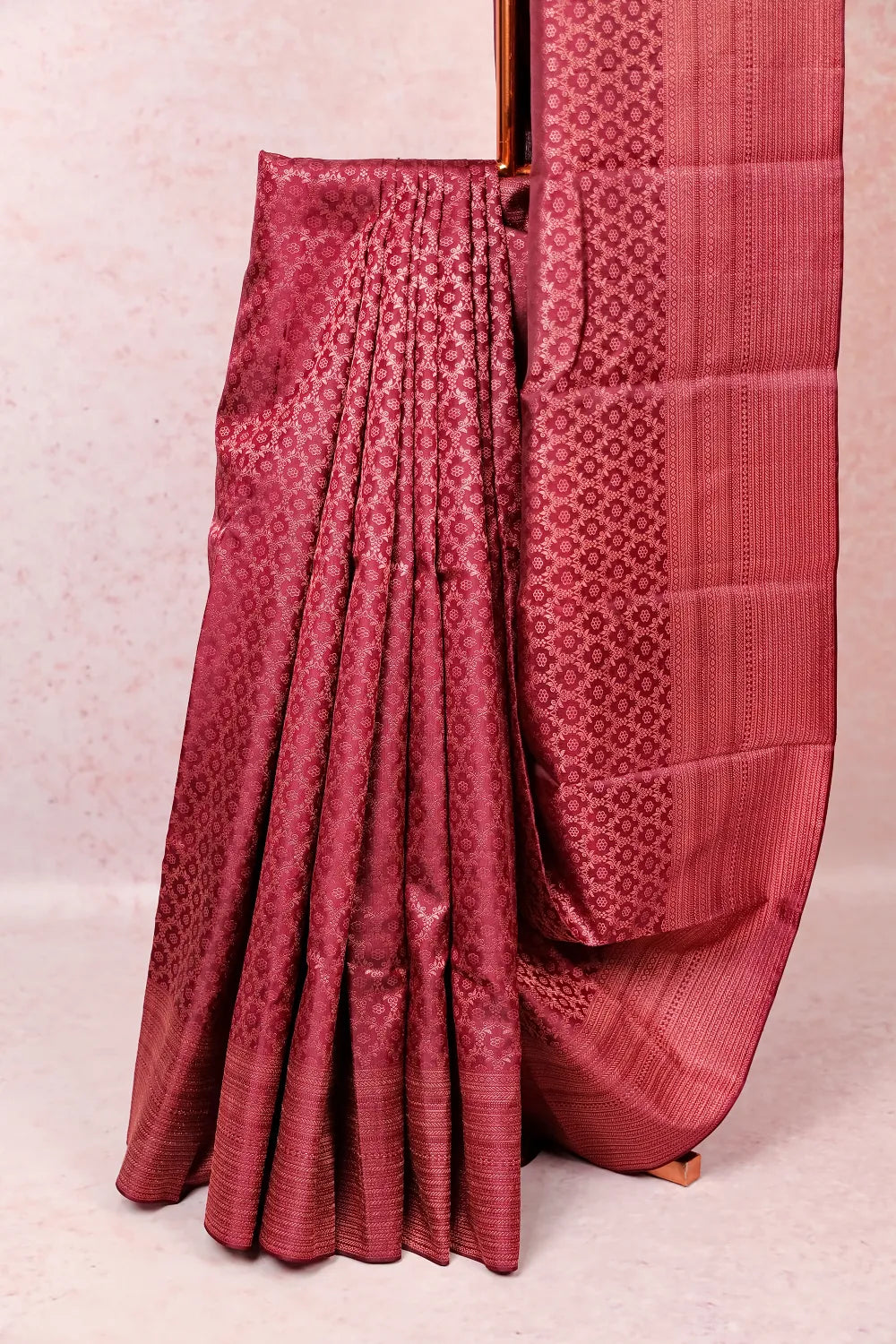 Dark Wine Kancheepuram Silk Saree