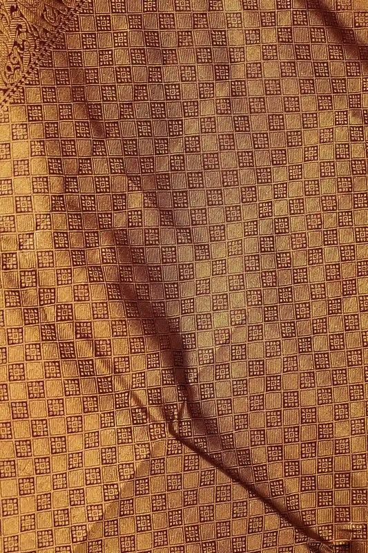 Rust Orange Kancheepuram Silk Saree