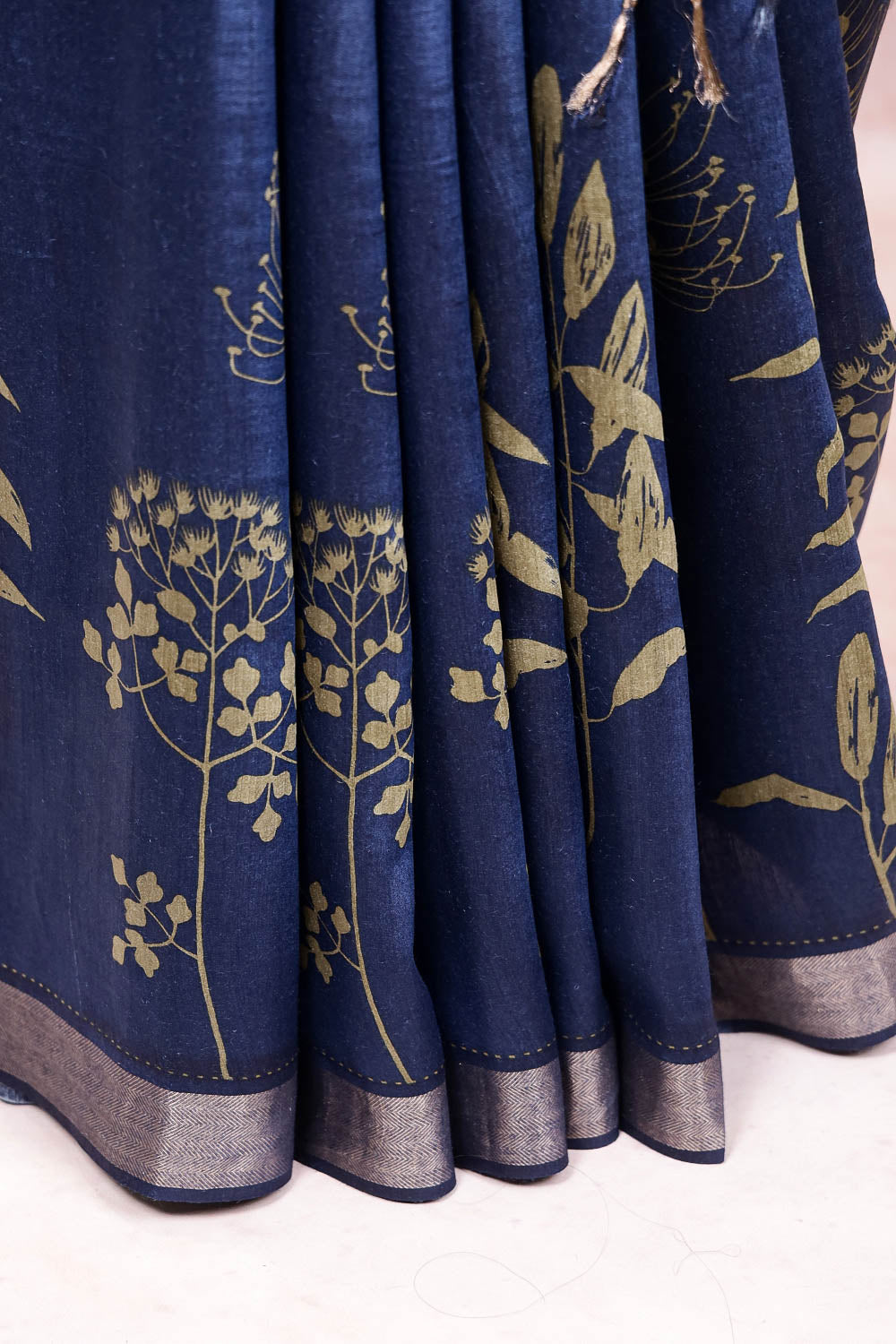 Blue Dupion Silk Saree