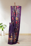 Dark Violet Tussar Silk Saree