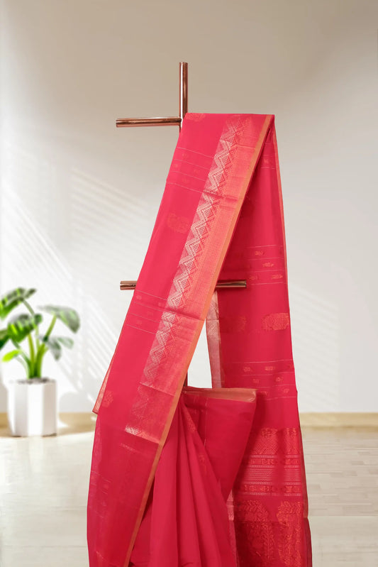 Magenta Cotton Saree