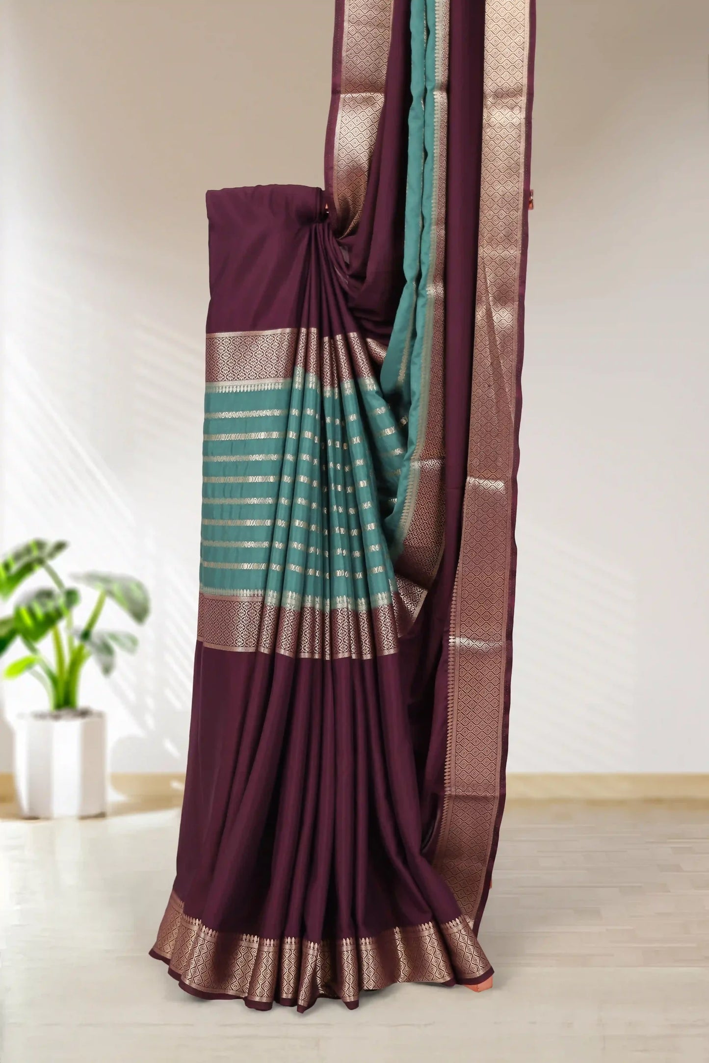 Dark Purple Georgette Saree
