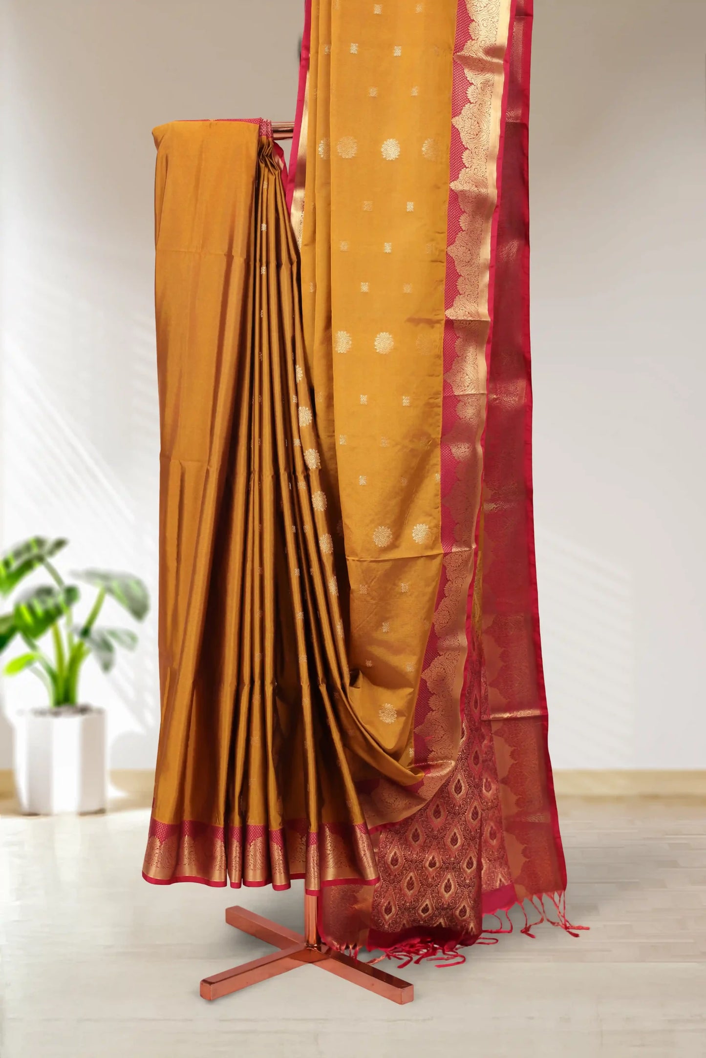 Golden Yellow Soft Silk Saree