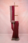 Dark Purple Crush Organza Saree