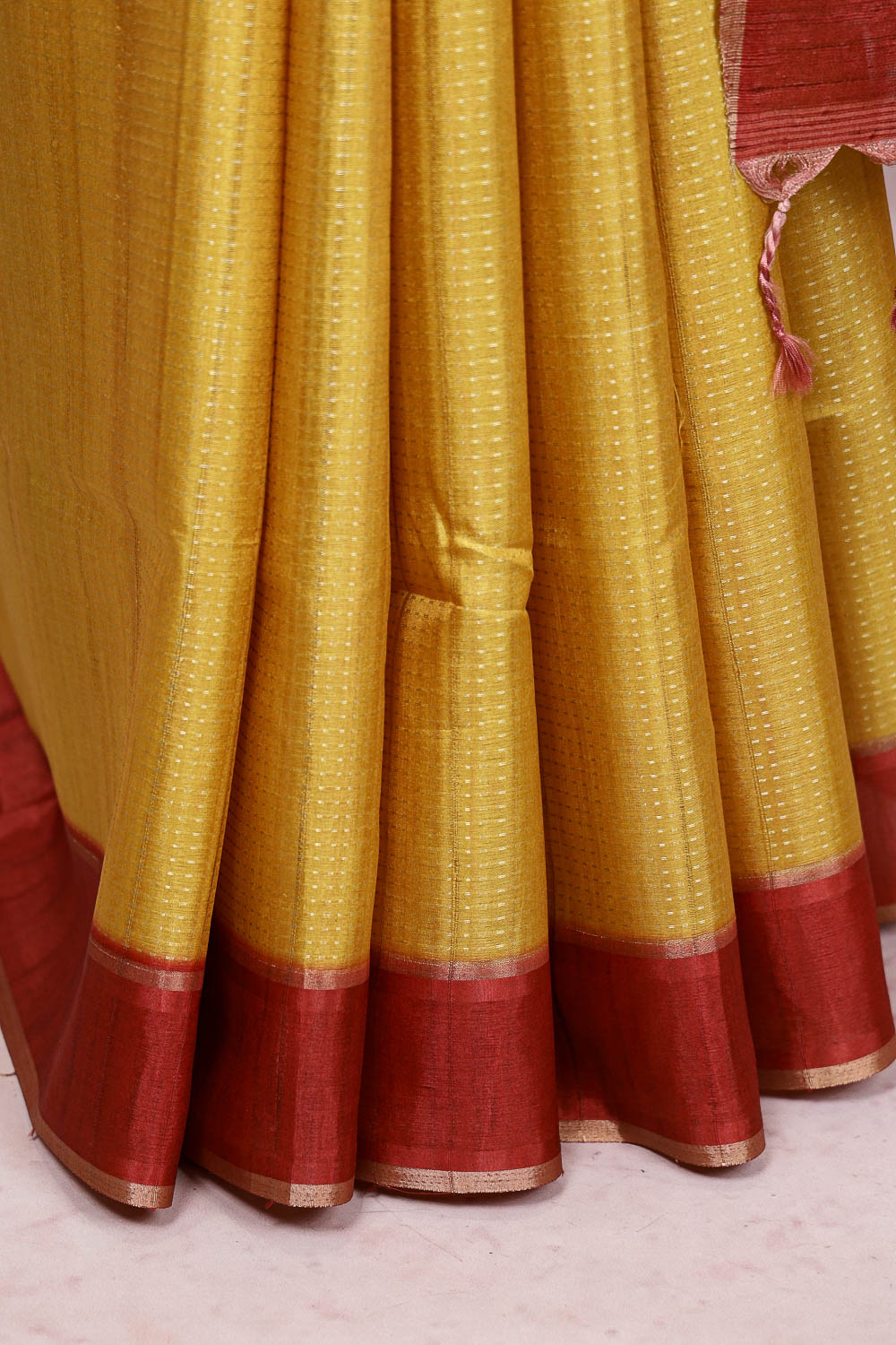 Mustard Semi Tussar Saree