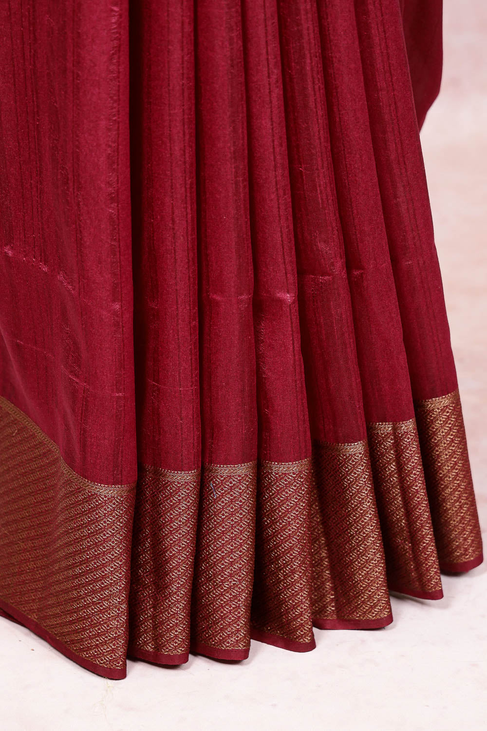 Maroon Semi Jute Saree