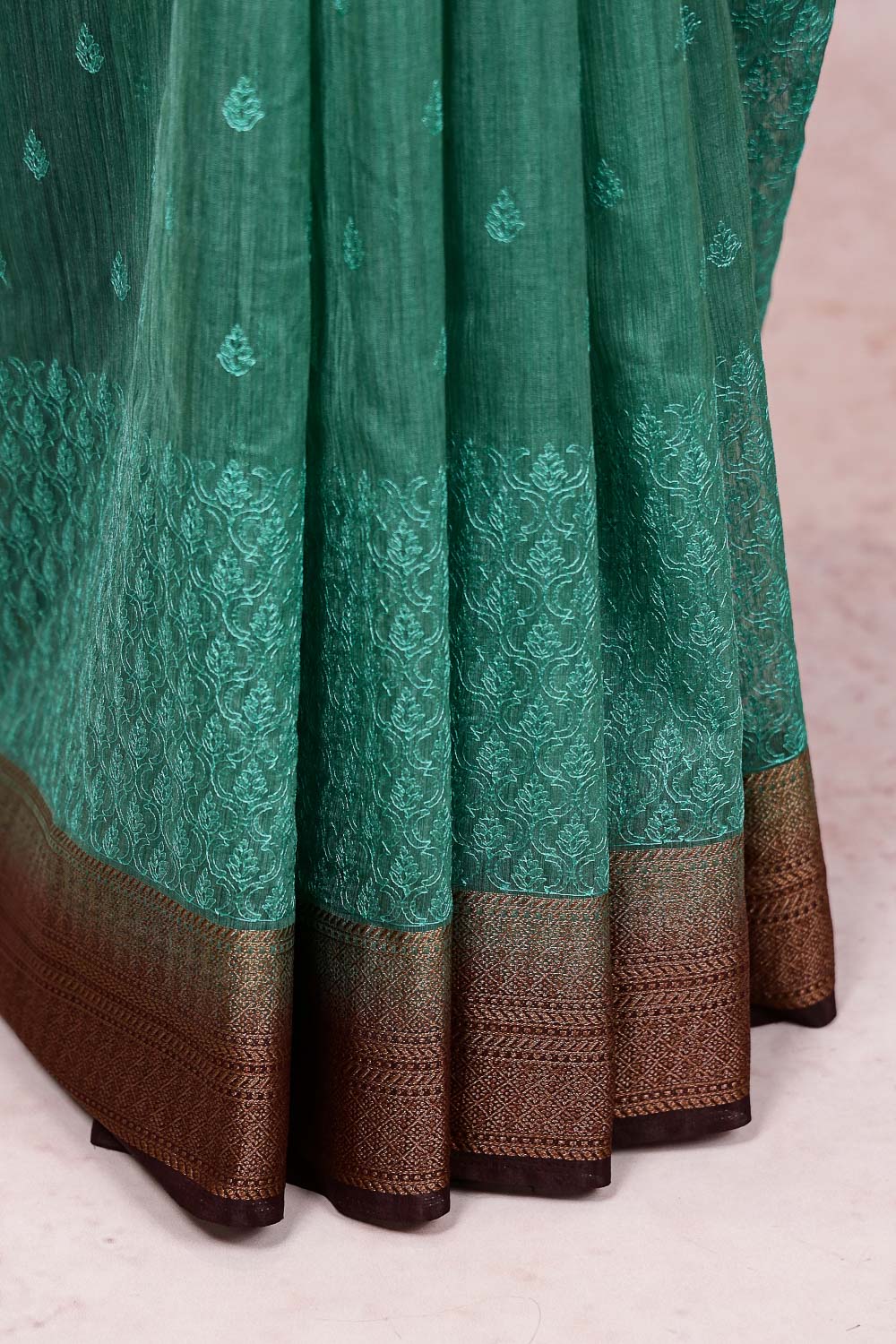 Green Semi Jute Saree