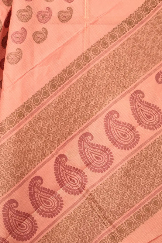 Peach Cotton Saree