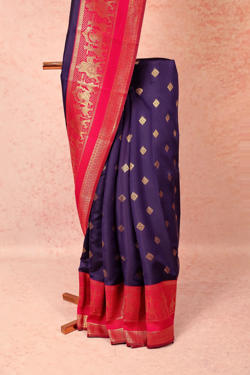 Navy Blue Semi Silk Saree