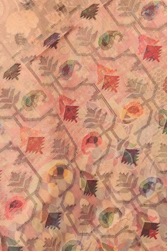 Skin Color Cotton Saree