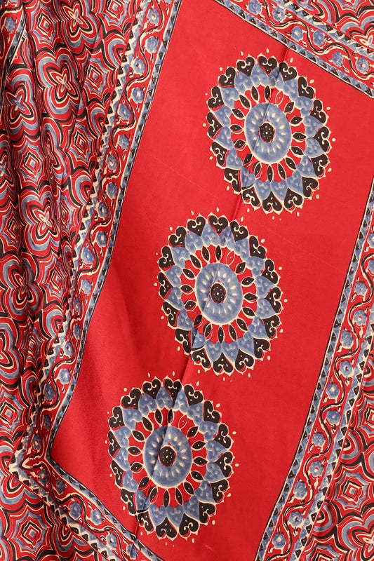 Brick Red Semi Modal Saree