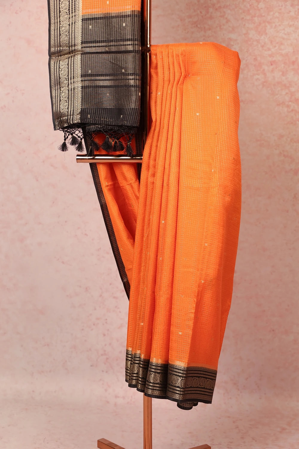 Orange Semi Silk Saree