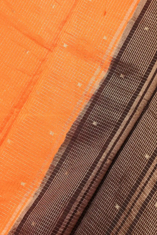 Orange Semi Silk Saree