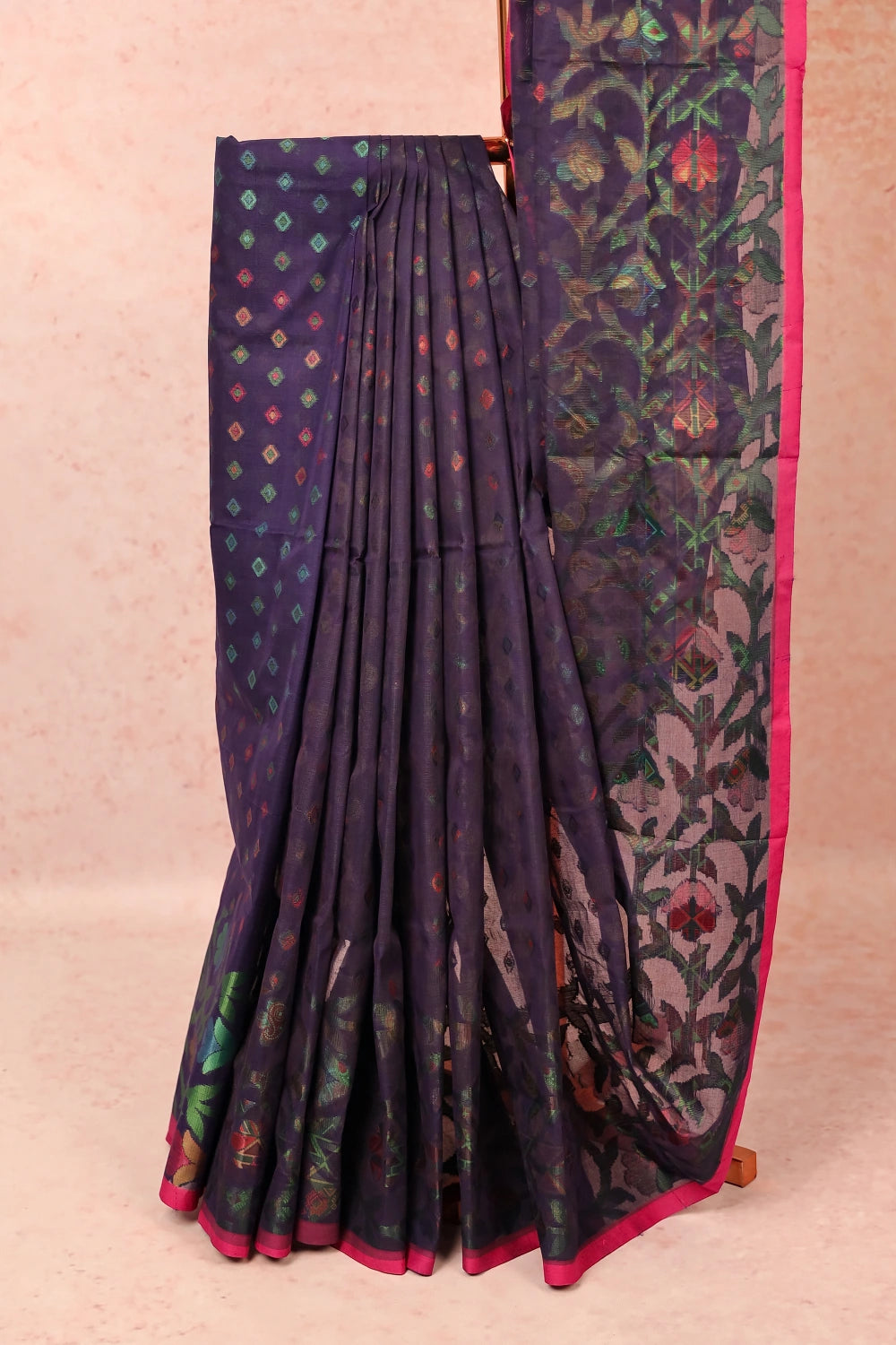 Royal Blue Cotton Saree
