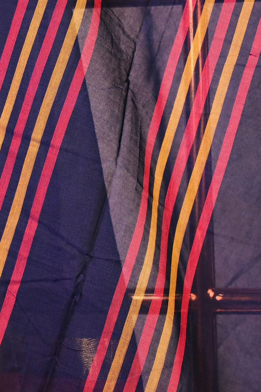 Dark Blue Soft Cotton Saree