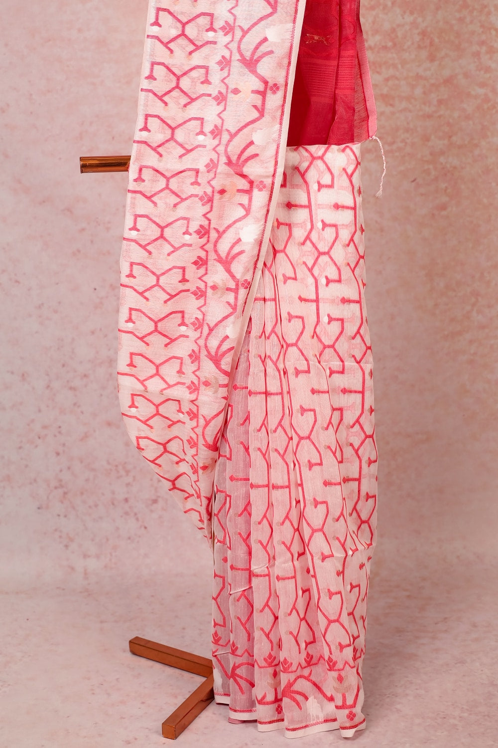 Off White Jute Cotton Saree