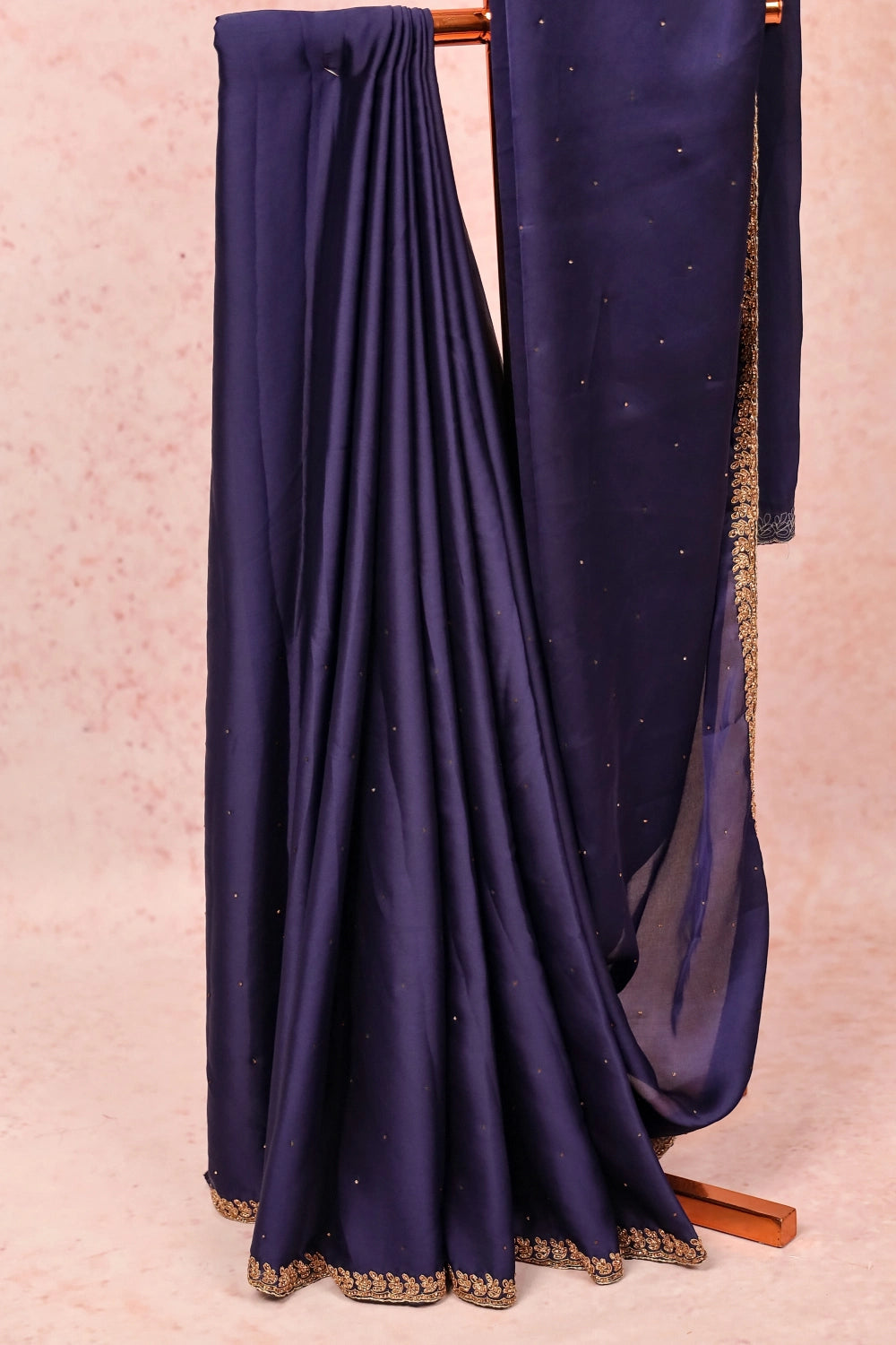 Navy Blue Crepe Saree