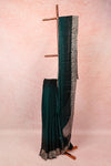 Green Velvet Organza Saree