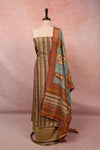 Grey Tissue Printed Unstitched Churidhar Material