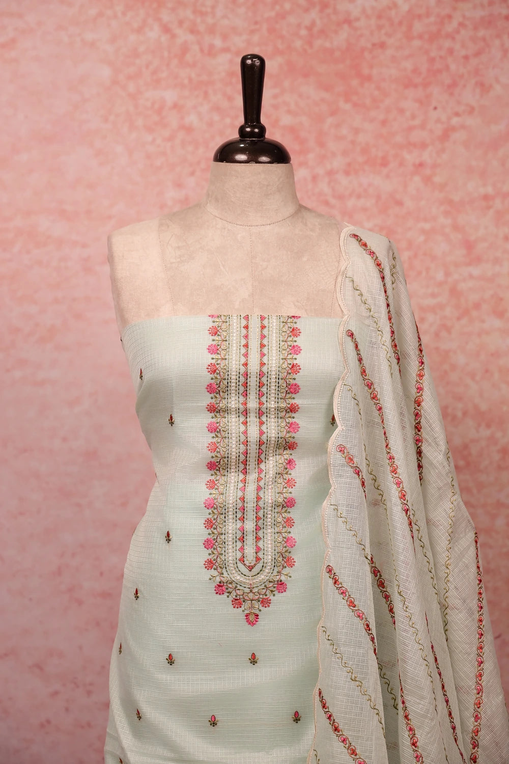 Pista Green Kota Butta Unstitched Churidhar Material