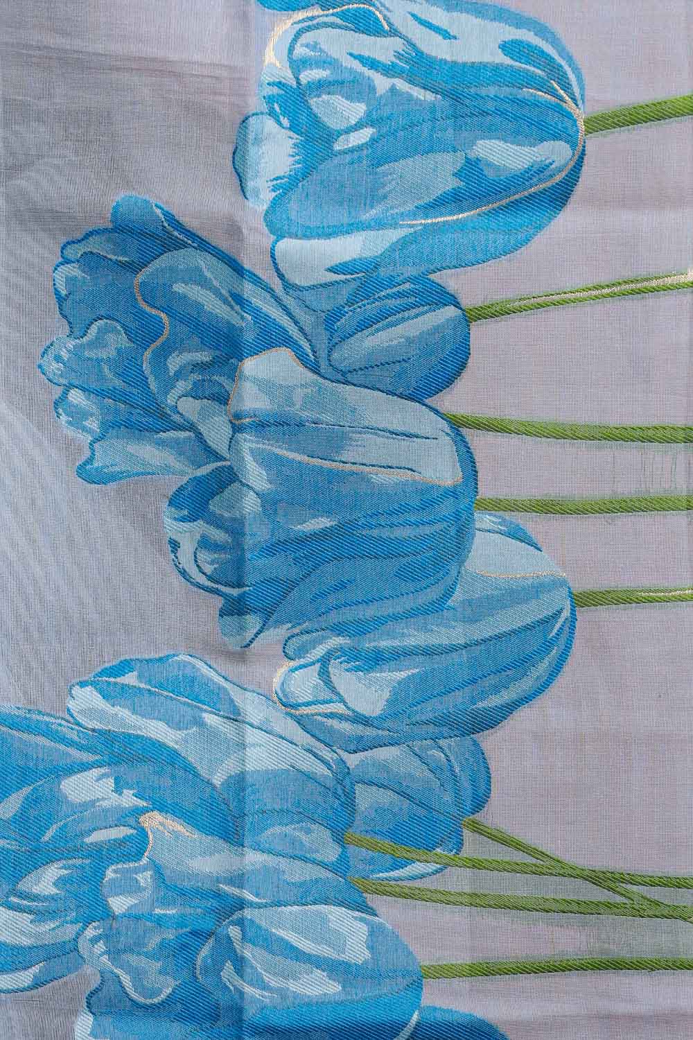 Ash Linen Cotton Saree