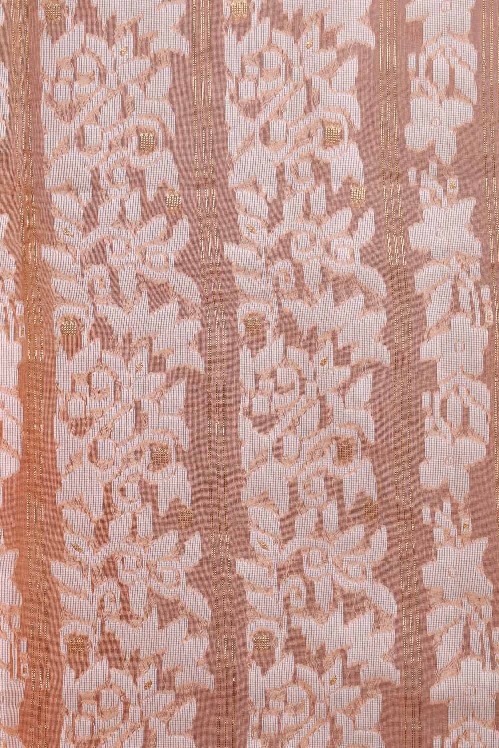 Peach Color Cotton Saree