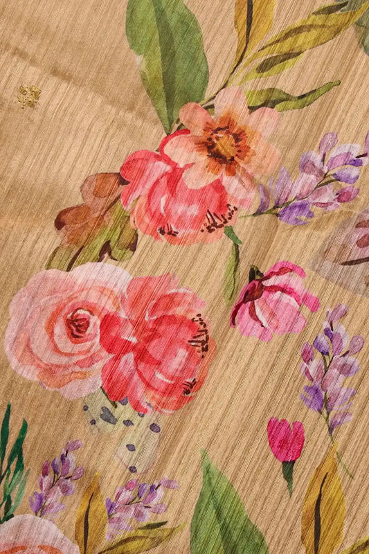 Chikku Color Semi Jute Saree