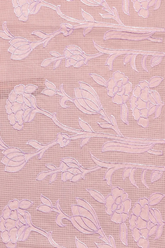Lavender Check Kota Saree