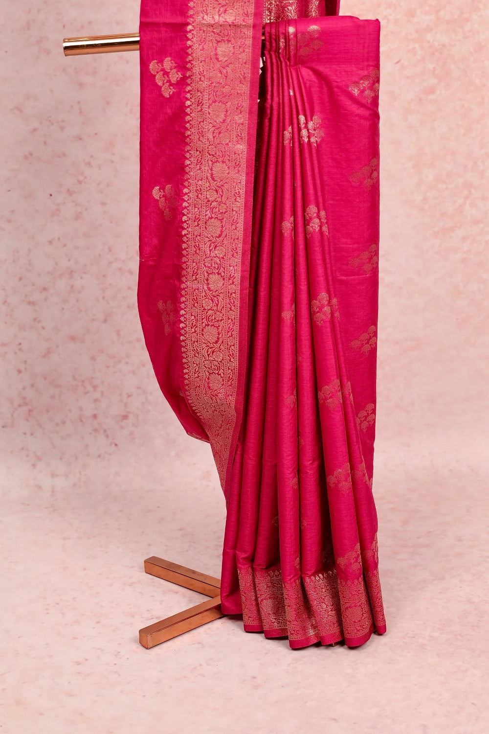 Magenta Semi Jute Saree