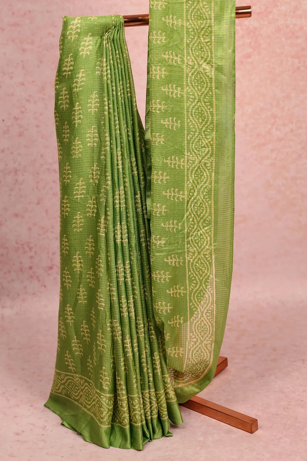 Light Green Semi Silk Saree