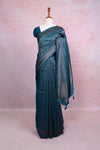Blue Semi Jute Saree - Seematti