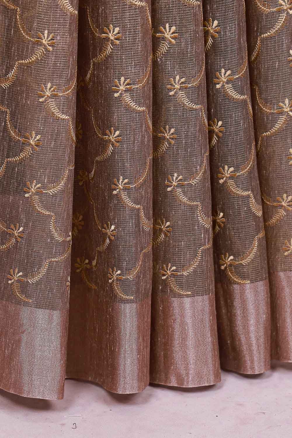 Grey Semi Tissue Saree