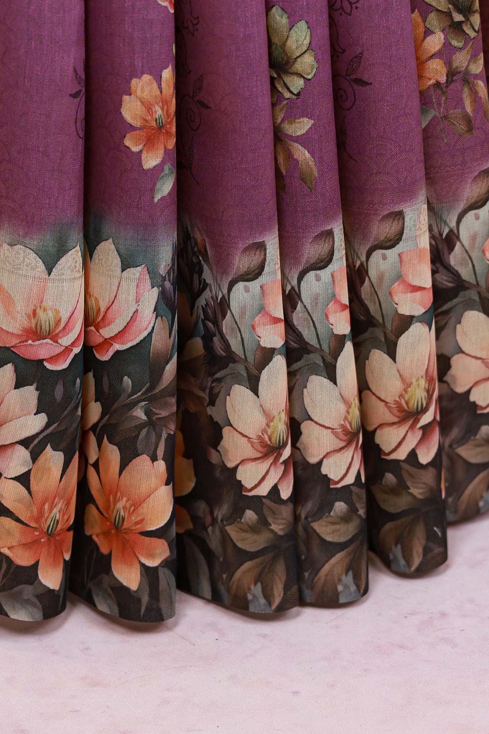 Lavender Semi Silk Saree