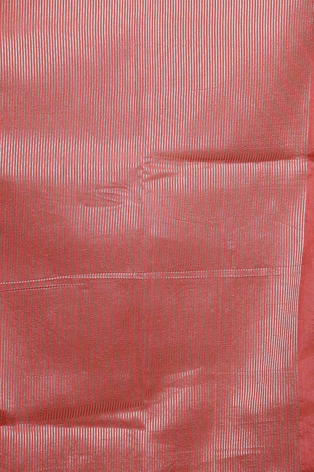 Peach Orange Semi Jute Saree