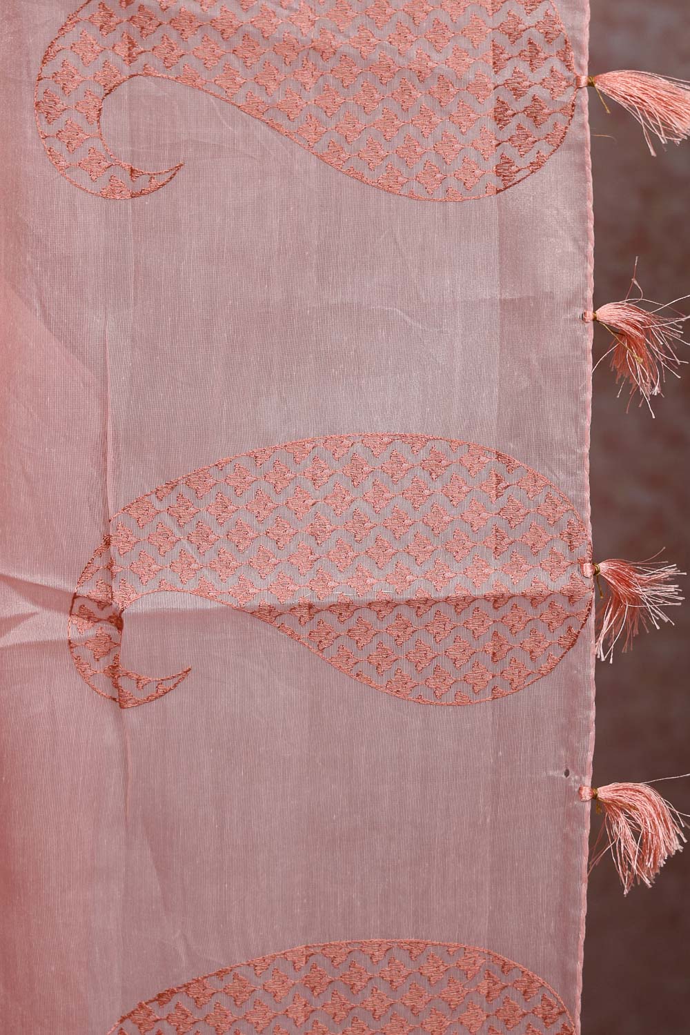 Peach Cotton Silk Saree