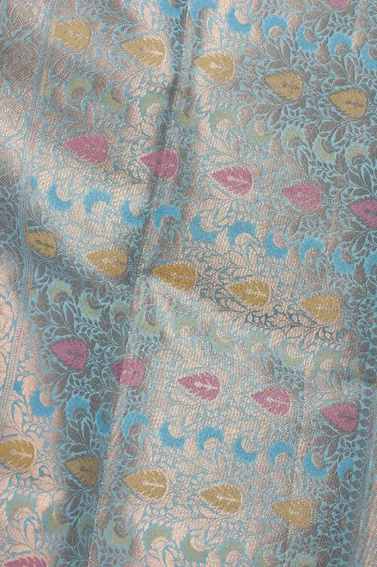 Light Blue Semi Tussar Saree
