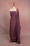 Lavender Shimmer Organza Beads Butta Unstitched Churidhar Material
