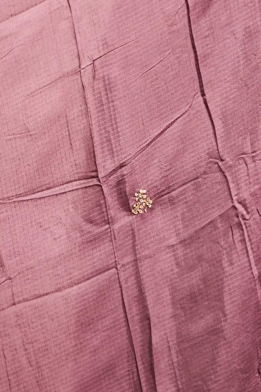 Lavender Shimmer Organza Beads Butta Unstitched Churidhar Material