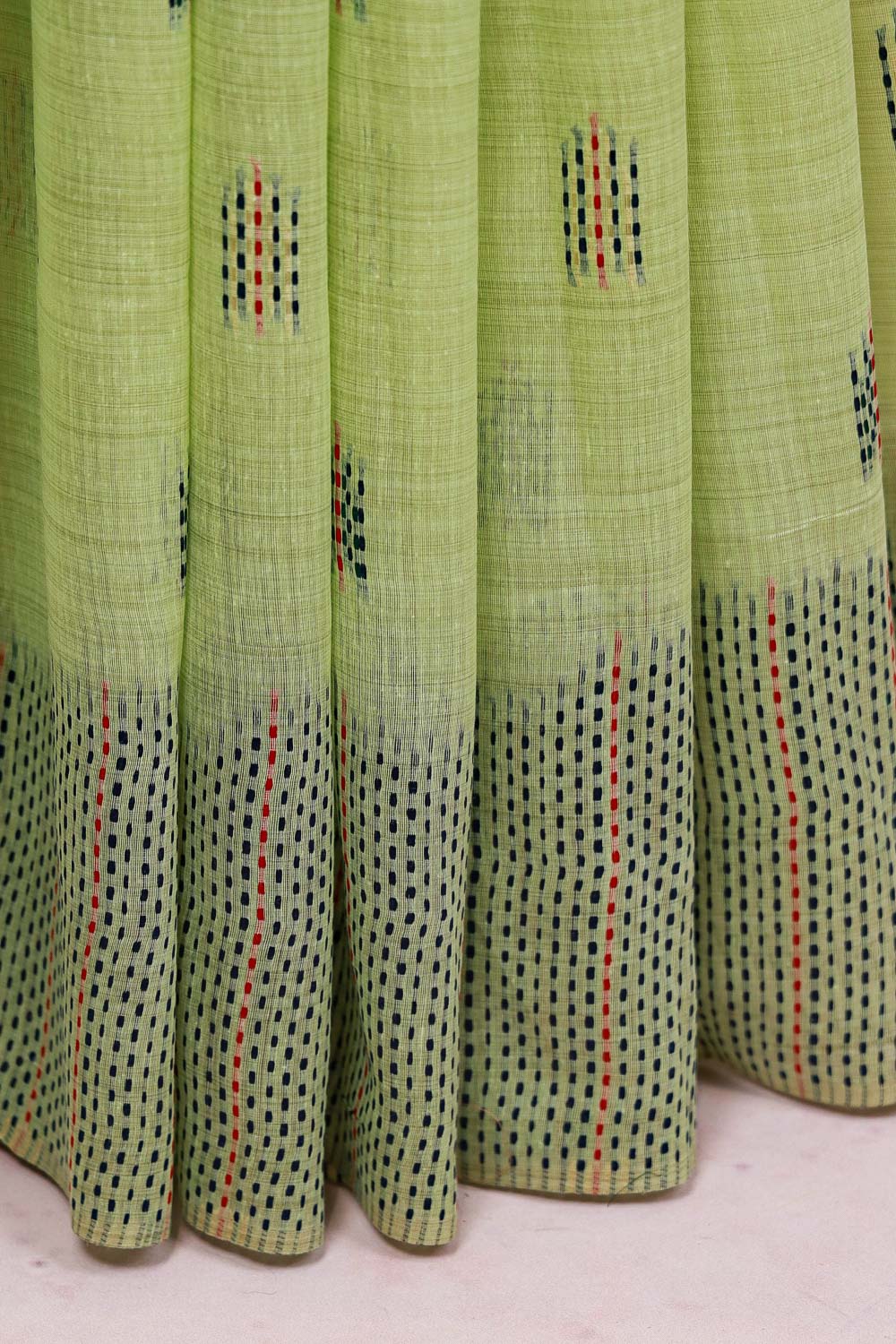 Light Green Semi Jute Saree