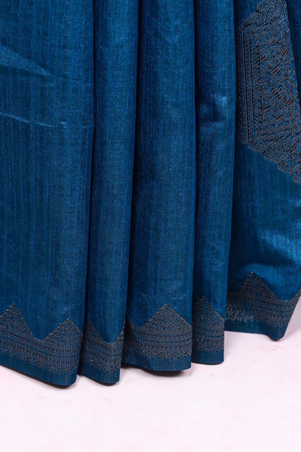 Blue Semi Jute Saree