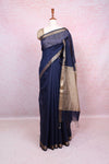 Navy Blue Cotton Silk Saree