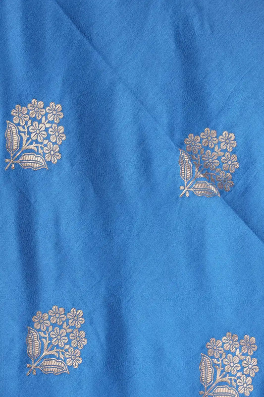 Blue Satin Crepe Saree