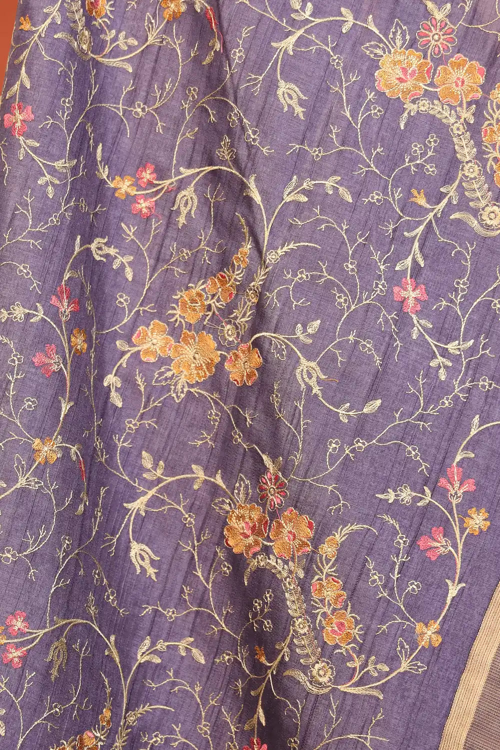 Dark Ash Semi Jute Saree