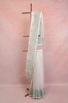 Off White Organza Plain Body Saree
